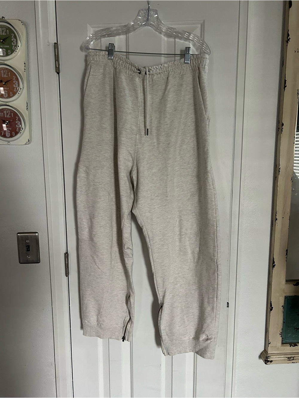FP Movement by Free People Light Oatmeal Drawstring Joggers